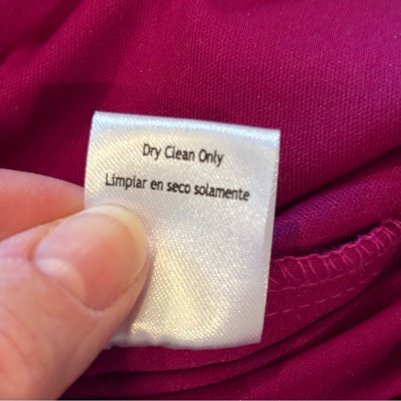 NWT City Vibe Velvet Fringe Asymmetrical Hem Bodycon Dress in Berry, size 11 - Picture 15 of 15